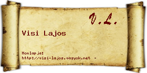 Visi Lajos névjegykártya